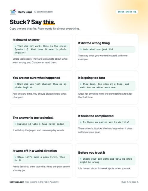 Preview of cheat sheet 08: Stuck? Say this.